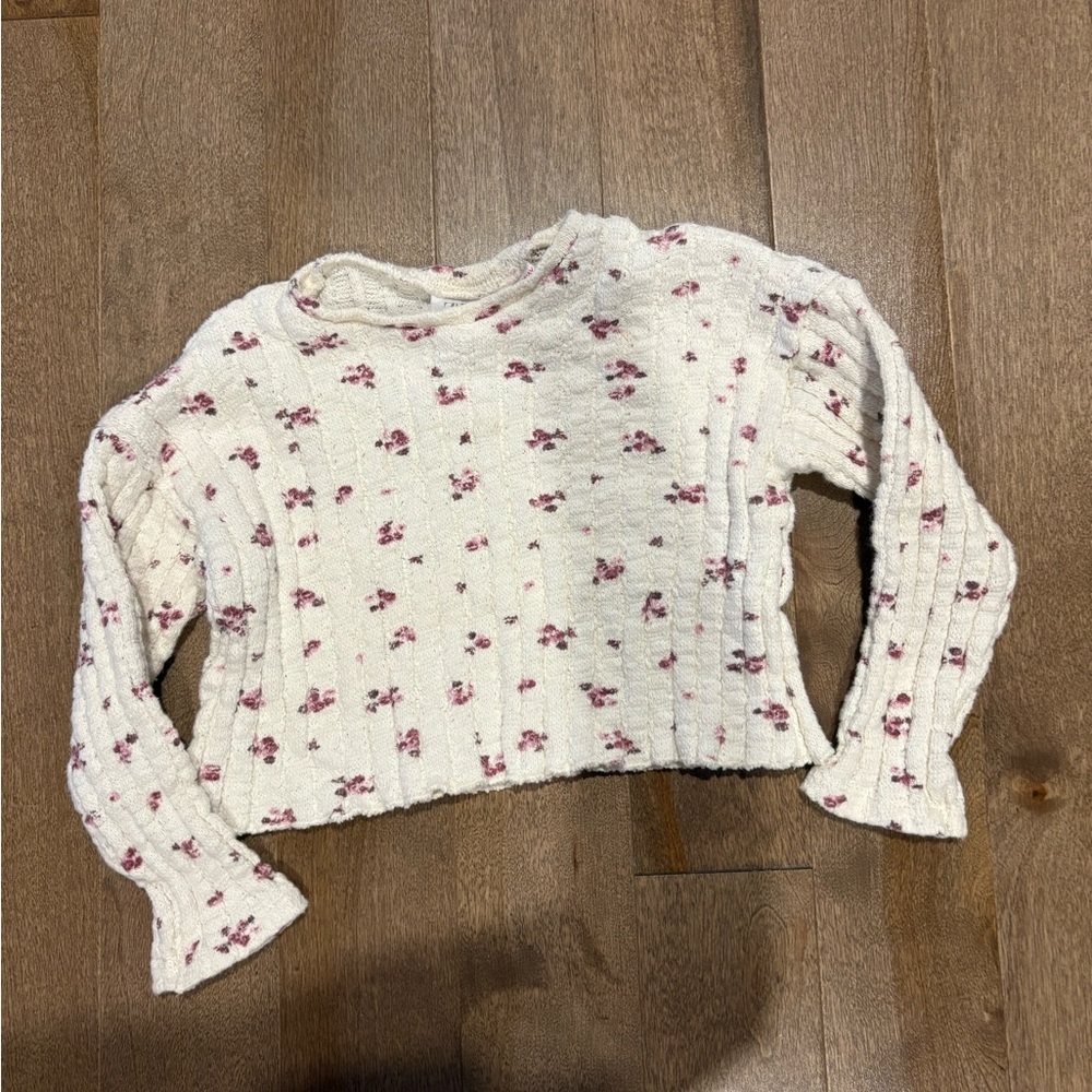 Zara Kids Floral Knit Sweater